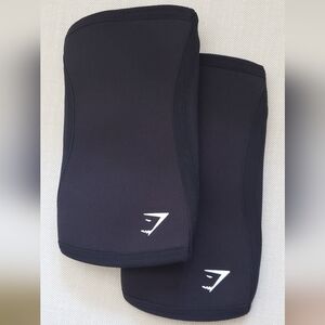 Gymshark Black Compression Knee/Elbow Sleeves with White Logo